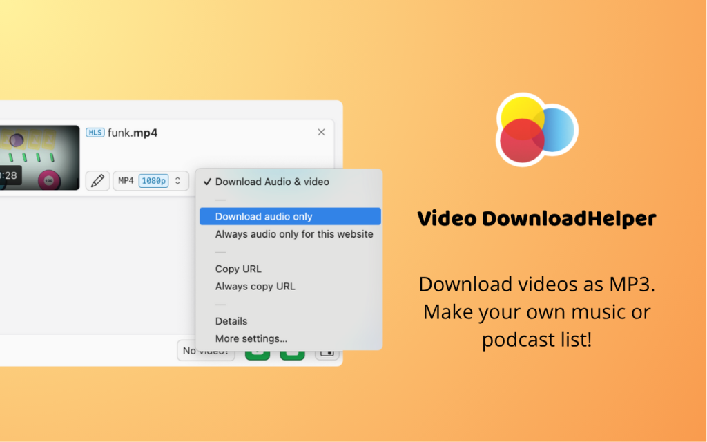 Video DownloadHelper（浏览器视频下载器拓展插件）